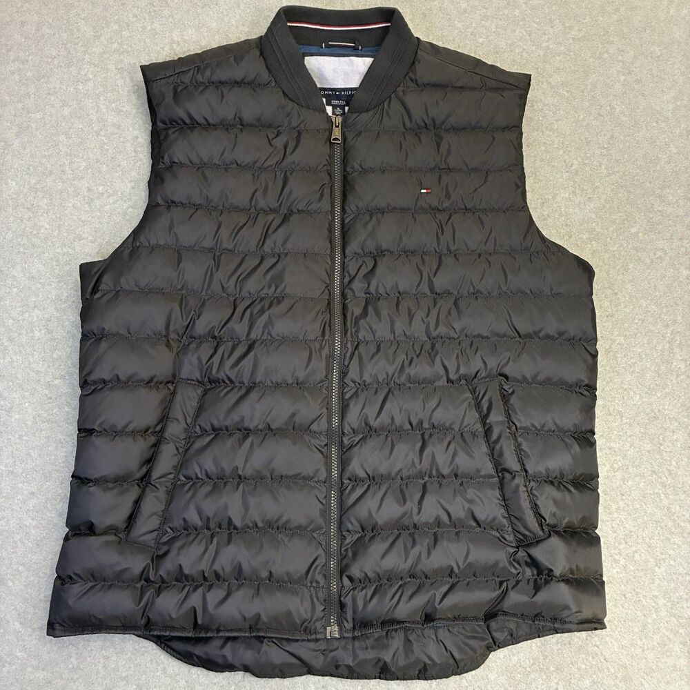 Tommy Hilfiger Men’s XL Black Down Puffer Vest Full Zip Lightweight